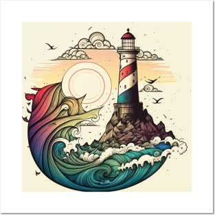 Lighthouse Colorful Art Creation V4 Posters and Art